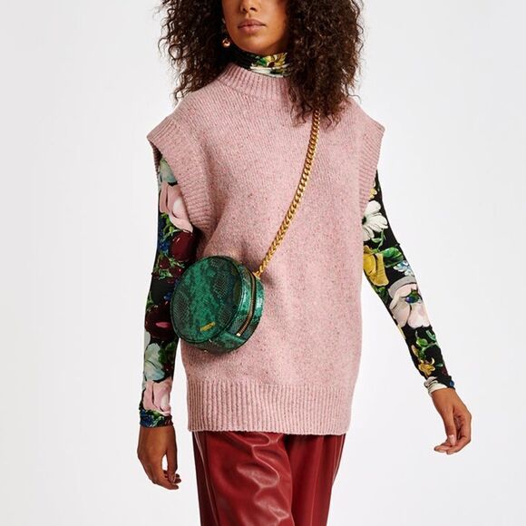 Essentiel Antwerp Ali High Neck Turtleneck Long Sleeve Jersey Top in Floral - Picture 2 of 13